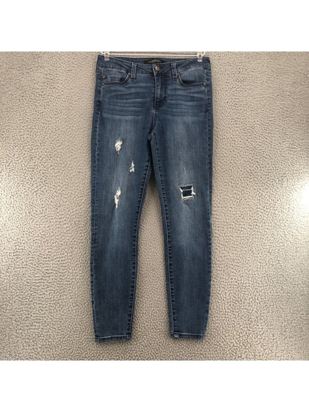 Liverpool Jeans Womens 6 28 Blue Apple Skinny Medium Wash Denim Distressed Ankle